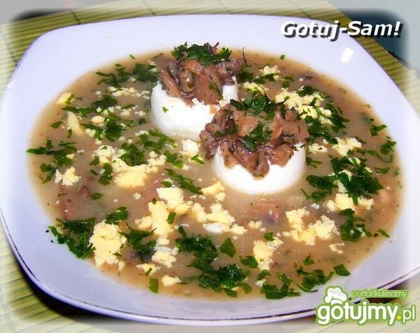 Żurek z boczniakiem w jaju Żurek z boczniakiem w jaju
