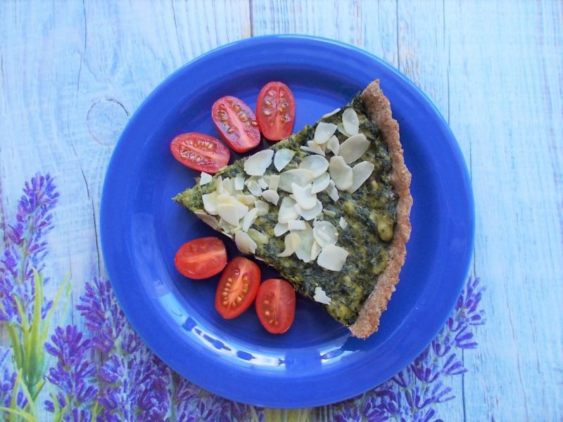 Żytnia tarta ze szpinakiem