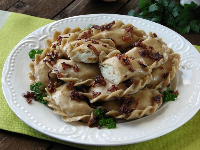 Żytnie pierogi ruskie z fetą Żytnie pierogi ruskie z fetą