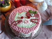 Biało-różowy tort dla dziewczynki