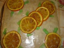 Ciasto z masą pomarańczową i owocami
