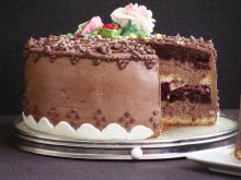 Czekoladowo-czekoladowy i kawowy  tort 