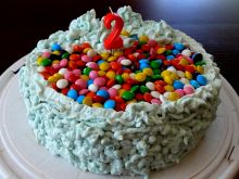 Karmelowo- marsowy tort urodzinowy