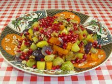 Sałatka z kolorowych, pieczonych warzyw