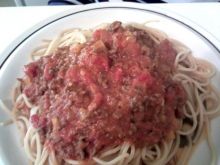Spaghetti w sosie pomidorowym!