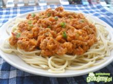 Spaghetti z dynią i mięsem mielonym