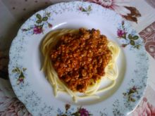 Spaghetti z mięsem wieprzowym