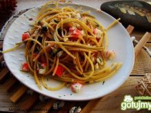Spaghetti z paluszkami krabowymi 