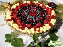 Tarta  z kremem budyniowym i owocami