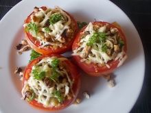 Zapiekane pomidory z kurką i zacierkami