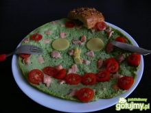 Zielony omlet z rukolą