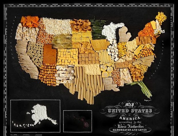 Niezwykłe mapy z jedzenia