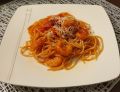 Spaghetti z krewetkami i chorizo  