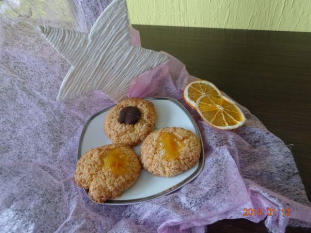 Ciasteczka kokosowo - ryżowe z mandarynką