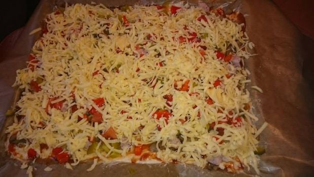 Domowa pizza z róznymi składnikami