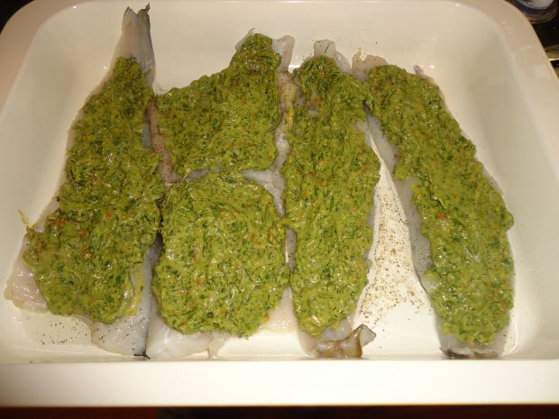 Filet z dorsza otulony ziołowo - miętową pierzynką
