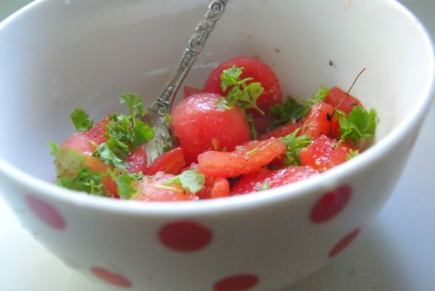 Halibut z salsą pomidorowo-arbuzową