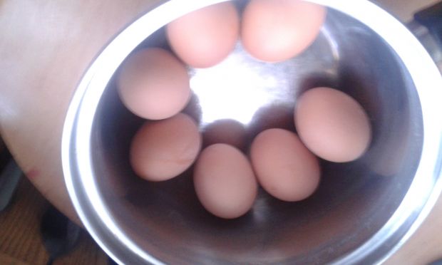 Jajka nadziewane pastą z jajek , sera i szynki