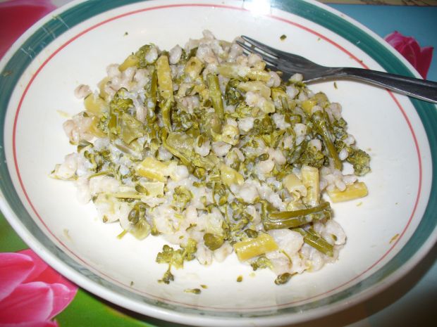 Ksza pęczak z brokułemi fasolką szparagową