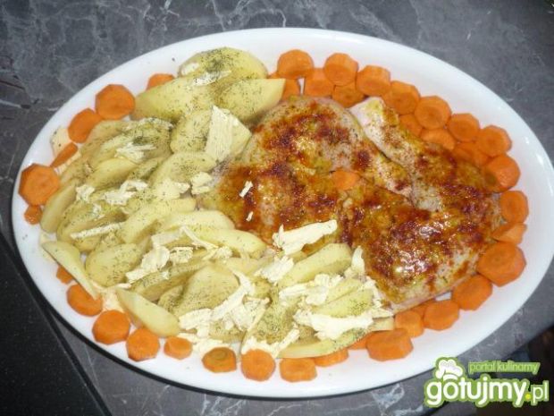 Kurczak z ziemniakami i marchewką