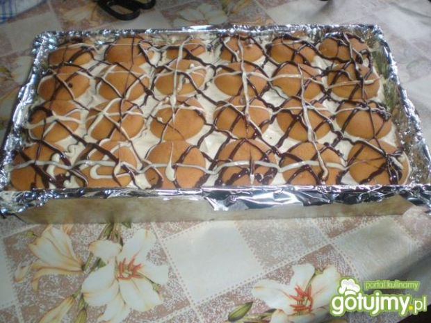 Makowo- kokosowe ciasto z biszkoptami 