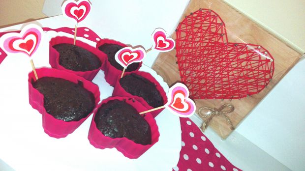 Muffinki czekoladowe serca