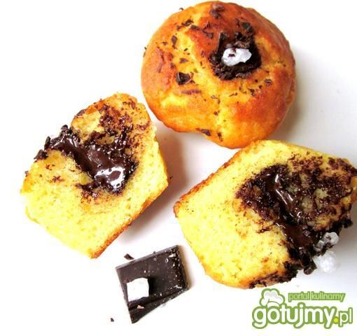 Muffinki  z  dodatkiem słonej czekolady