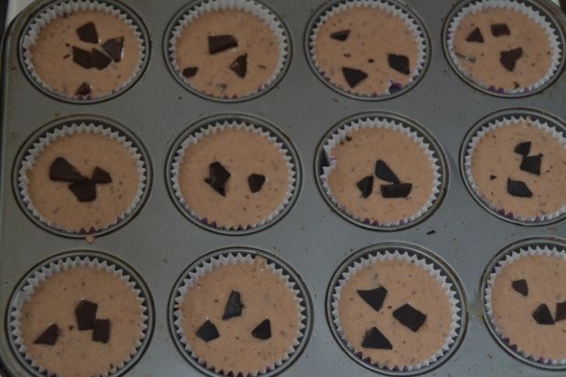 Muffinki z powidłami śliwkowymi i czekoladą