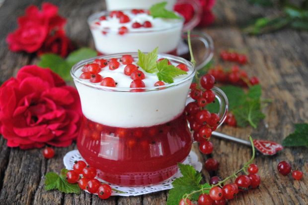 Orzeźwiający porzeczkowo – jogurtowy deser
