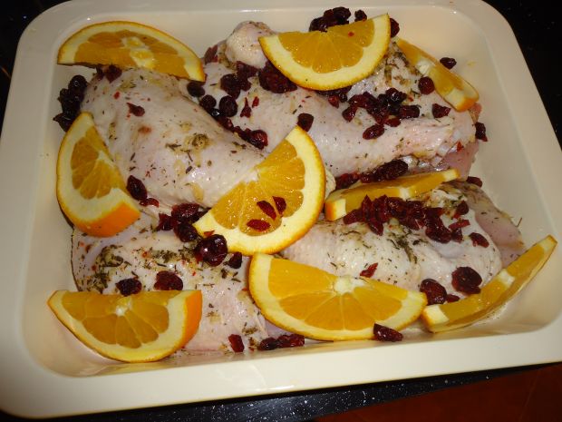 Pieczone udka kurczaka w pomarańczowo – imbirowej