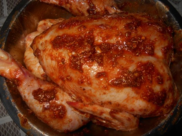Pieczony kurczak długo marynowany