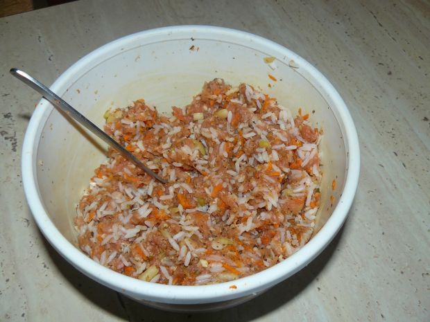 Roladki z mielonego z ryżem i marchewką