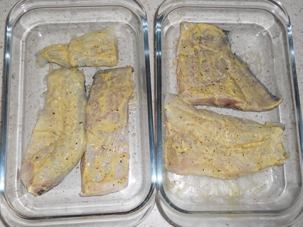 Ryba koperkowo – musztardowa z batatami