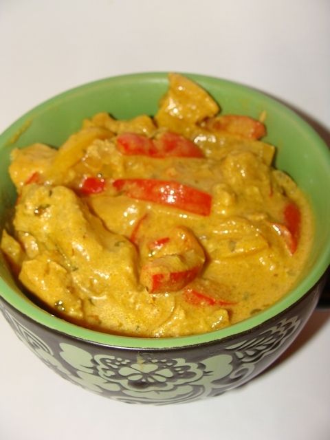 Schab w sosie curry z papryką