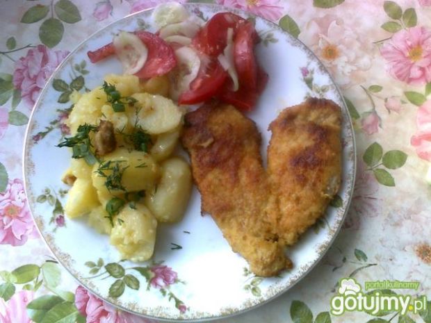 Serce z kurczaka z ziemniakami i sałatką