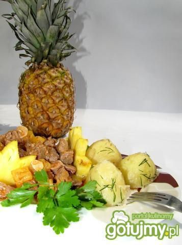Słodko - pikantna wieprzowina z ananasem