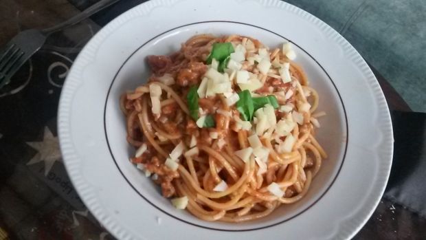 Spaghetti z mielonym indykiem