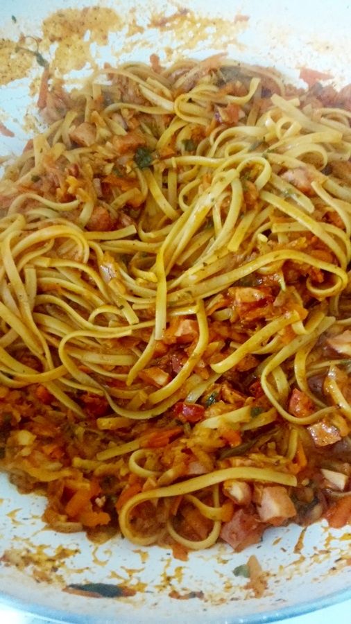 Spaghetti z patelni