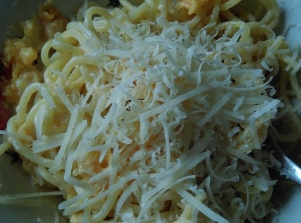 Spaghetti z pieczoną dynią piżmową