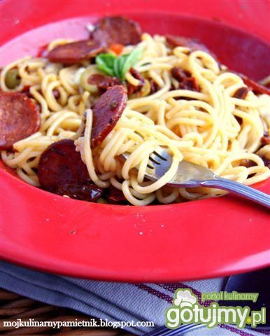 Spaghetti z salami chorizo wg J.Knappe