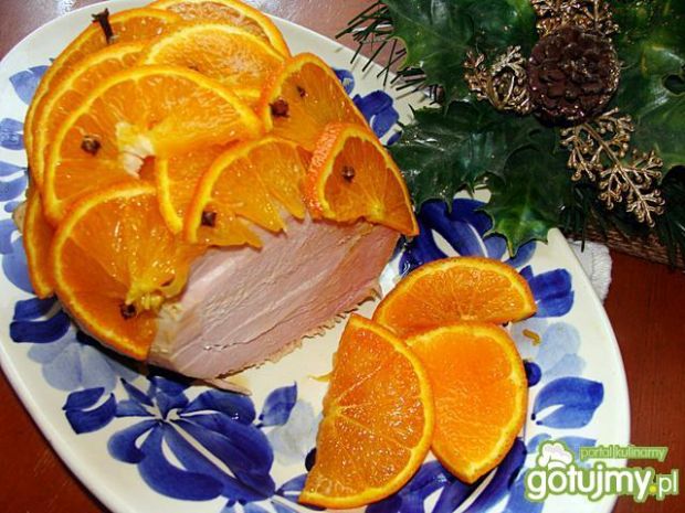 Świąteczna szynka w pomarańczach