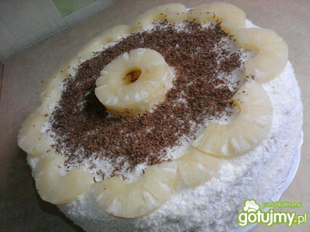 Tort ananasowo - kokosowy