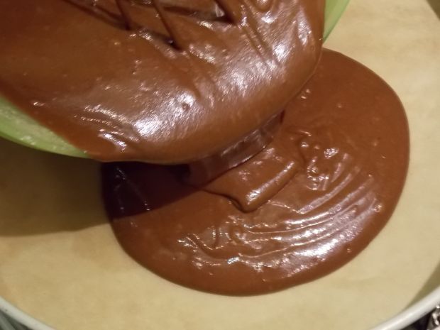 Tort czekoladowy z sernikiem dyniowym 