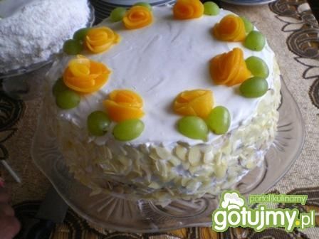 Tort imieninowo-urodzinowy z owocami 
