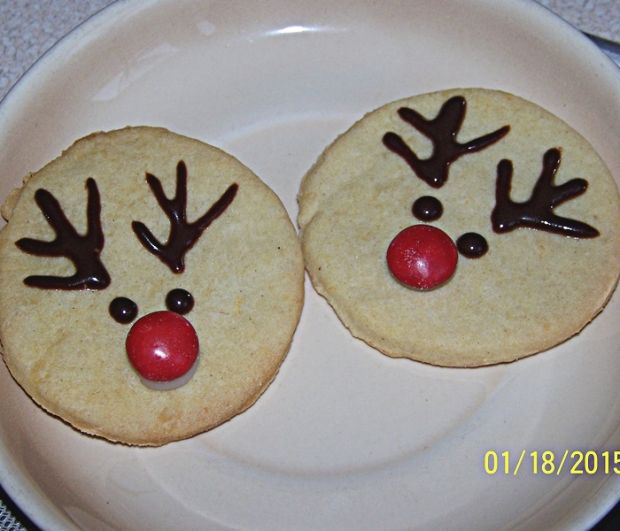 Waniliowe kruche ciasteczka z Rudolfem 