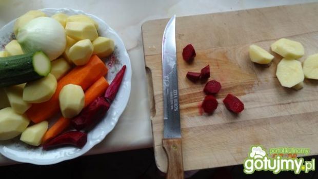 Zapiekane warzywa w glazurze z szynką 