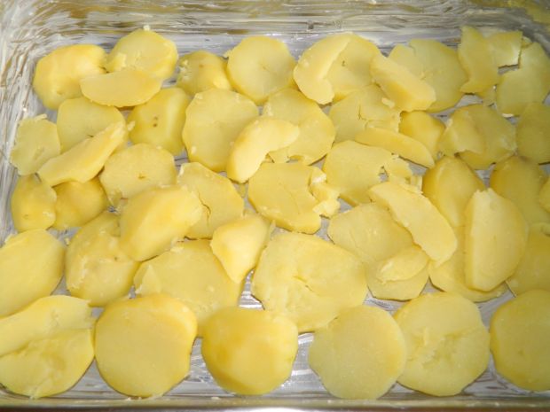 Zapiekanka z kaszy jęczmiennej ziemniaków i fasoli