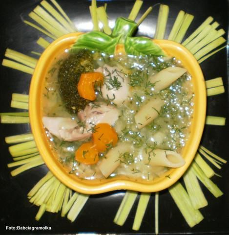 Zupa brokułowo-jarzynowa z makaronem :