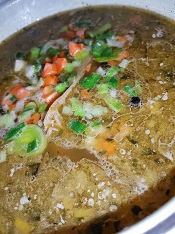 Zupa kapuśniak z marynowanymi grzybami ( opieńki ) Zupa kapuśniak z marynowanymi grzybami ( opieńki )