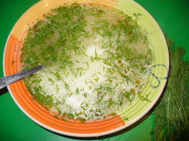Zupa koperkowa  z ryżem na rosole 